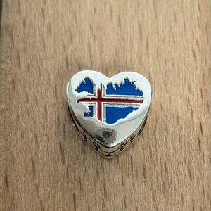 Pandora ICELAND Exclusive Travel Heart Charm Pendant, S925 Silver Bracelets
